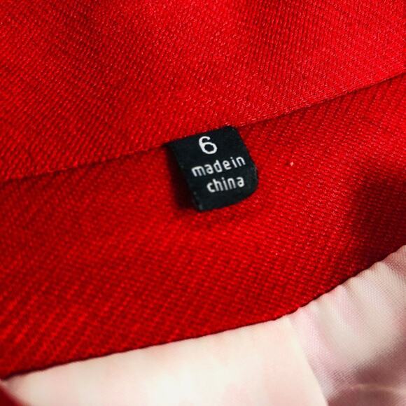 Cabi red bow with gold accents blazer coat jacket SIZE 6 - Picture 8 of 8